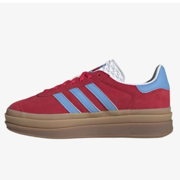 Adidas Originals Gazelle Bold Women's Sneaker in Active Pink/Gum/Blue Size 8 - Picture 2 of 14